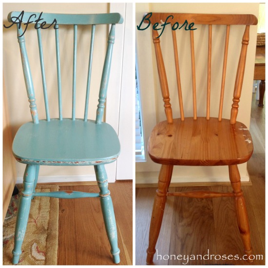 Makeover of a Pine Kitchen Chair uisng Chalk Paint